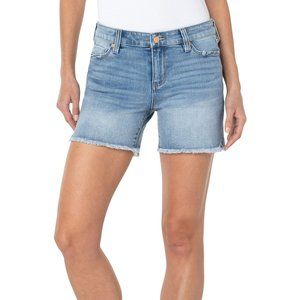 NWT Liverpool Vickie Denim Fray Hem Short With 5in Inseam In Watts-Size 12